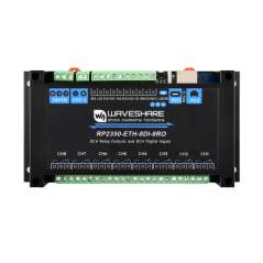 Industrial 8-Channel RP2350 Relay Module,RP2350 Digital Input, RS485,Ethernet Isolation  (WS-32452)