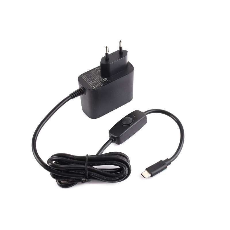 27W USB Type-C EU Power Supply Type C, PD For Raspberry Pi 5, 1.2m Cable Length (WS-32322) 27W USB Type-C EU Power Supply Type C, PD For Raspberry Pi 5, 1.2m Cable Length (WS-32322)