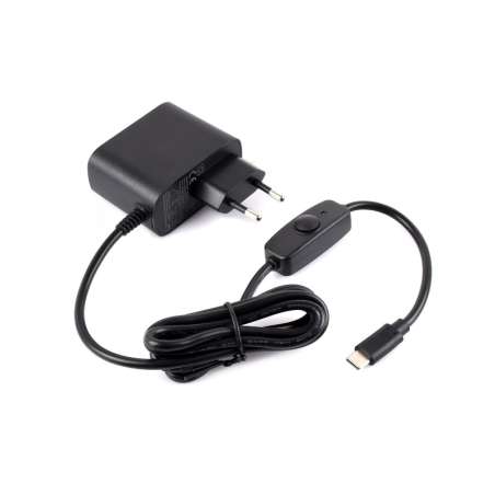 27W USB Type-C  EU Power Supply Type C, PD For Raspberry Pi 5, 1.2m Cable Length (WS-32322)