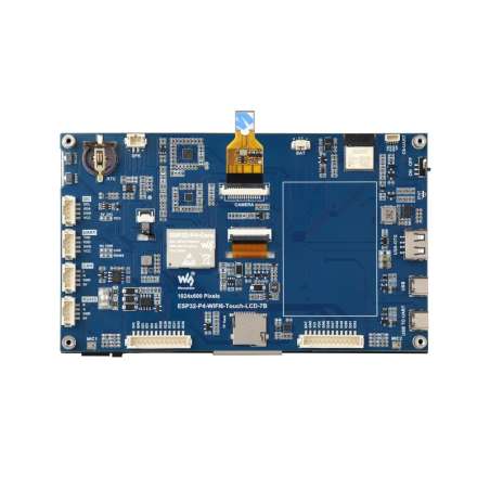 ESP32-P4-WIFI6 7inch 5-Point Touch Display Dev.Board, ESP32-P4+ESP32-C6, 1024×600 WiFi6/BT5(LE) OV5647 Camera (WS-32511)