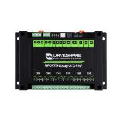 Industrial 6-Channel RP2350 Relay Module, RS485 / Pico HAT interfaces, Isolation, Industrial, Wireless (WS-32576)