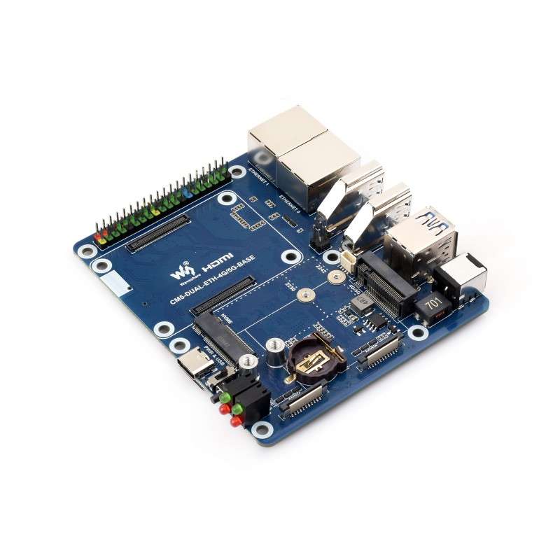 Interface Board For Raspberry Pi Dual Ethernet Base Board For Raspberry Pi CM5, 4G/5G, Dual 4K Display ...