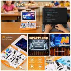 All-in-one Starter Kit for ESP32-P4 with Common Board design, 16 Modules and AI Lessons (SEE00804D)
