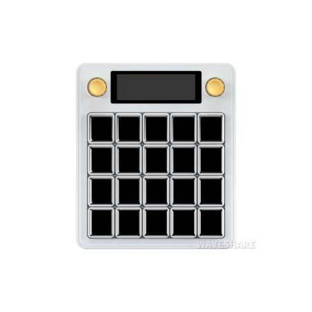 Waveshare MK20 Multi-Functional AI Voice Control Panel, Onboard 20 × 0.85inch LCD Macro Keys And A 2.8inch (WS-32843)