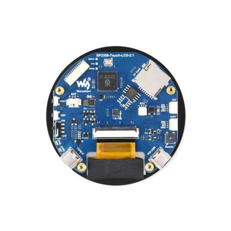 RP2350 2.1inch Capacitive Touch Round Display Development Board, 480×480 IPS Panel Display, 65K Color (WS-32703)