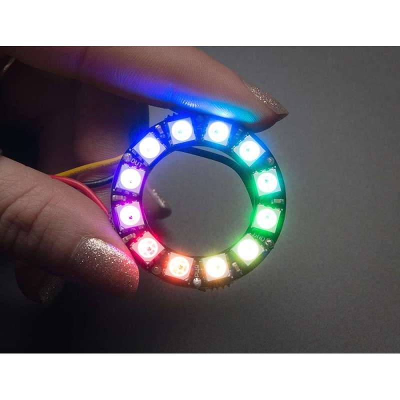 NeoPixel Ring 12 x WS2812 5050 RGB LED with Integrated Drivers (Adafruit 1643)