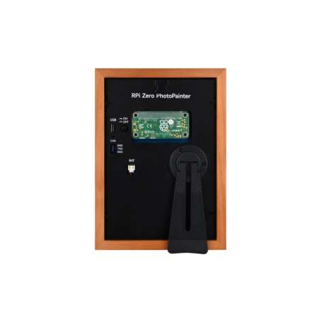7.3inch E6 Full Color E-Paper With Solid Wood Photo Frame Raspberry Pi Zero, 800×480 (WS-33137)