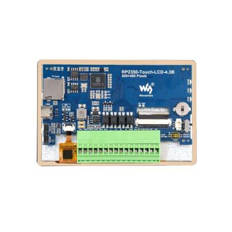 RP2350 4.3inch Capacitive Touch Display Development Board, 800×480, 65K Color, Supports Dual-core/architecture (WS-33110)