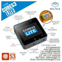 M5Stack CoreS3 Lite ESP32S3 IoT Dev Kit (M5-K128-LITE)  2.0" capacitive touch IPS display