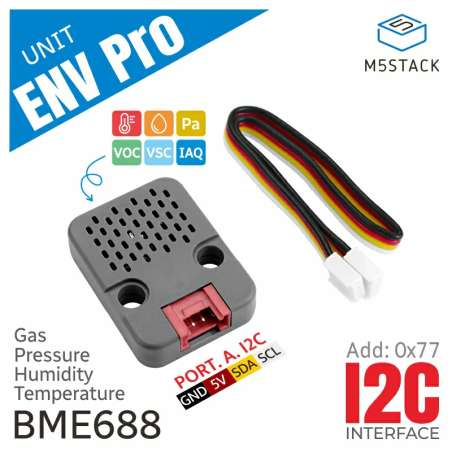 ENV Pro Unit with Temperature, Humidity, Pressure and Gas Sensor BME688 (M5-U169)
