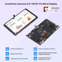 CrowPanel Advanced 9inch, ESP32-P4 HMI AI Display 1024x600 IPS Touch Screen , WiFi 6 Support (DHE04209D)