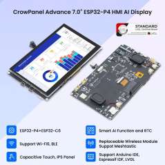 CrowPanel Advanced 7inch, ESP32-P4 HMI AI Display 1024x600 IPS Touch Screen with WiFi6 Arduino/LVGL (DHE04107D-1)