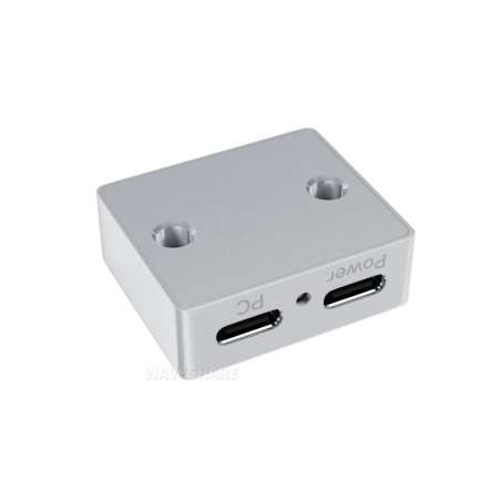 Type-C Power And Signal Splitter,  5V DC Independent Power Supply, 3×Type-C Female, CNC Al.Case, Indicator (WS-33502)