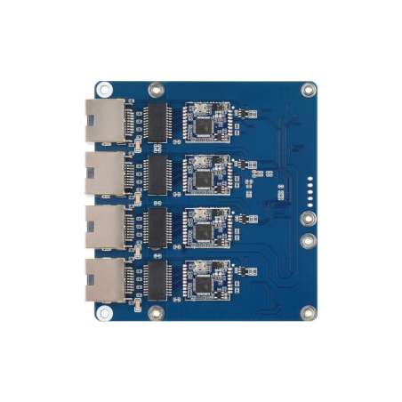 PCIe TO 4-Ch  2.5G ETH Board (B) For Raspberry Pi 5, Supports Raspberry Pi OS, Driver-Free (WS-33364)