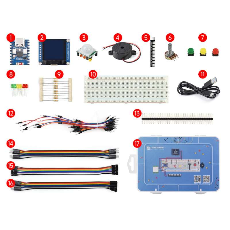 ESP32-S3 Series Basic Kit, Tutorials, MicroPython, And ESP-IDF Programming (WS-33356)
