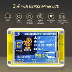 2 PACK 2.4inch ESP32 Solo Miner LCD Display Cryptocurrency Solo Miner 1000KH/s Hashrate WiFi, BLE (ER-DHM04624D)