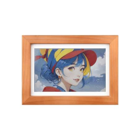 ESP32-S3-PhotoPainter 7.3inch E6 Full Color E-paper Display Wood Photo Frame, 800×480  (WS-32408) incl.Bat.