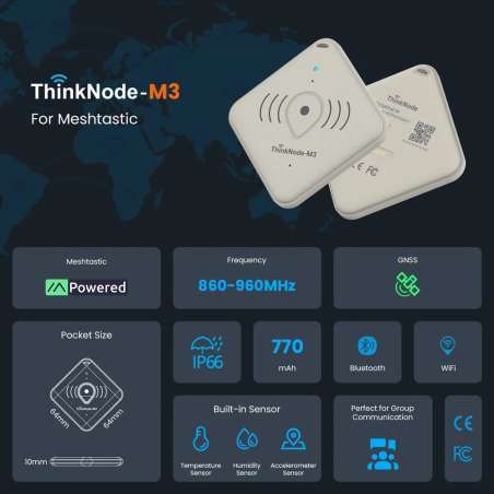 ThinkNode M3 Tracker Card - Meshtastic Tracker With GPS/WiFi/BLE function For Indoor and Outdoor Positioning-868 MHz (ILO13903D)