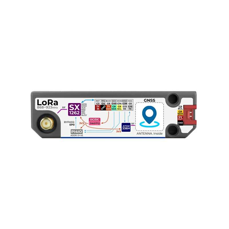 Cap LoRa 1262 for Cardputer Adv SX1262, ATGM336H (M5-U214) 868M~923MHz ...