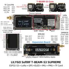 LilyGO T-Beam-S3 Supreme LoRa 868MHz, L76K GNSS ,1.3 inch OLED Display, ESP32-S3 (LY-H616)