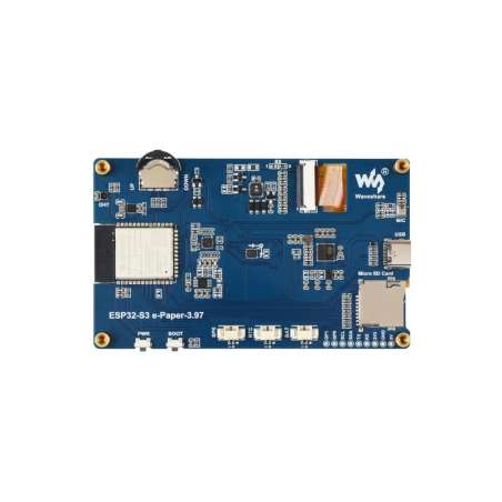 ESP32-S3 3.97inch e-Paper Dev.Board, 800×480, Wi-Fi / BLE 5, And AI Voice Interaction, Onboard Microphone (WS-33810)