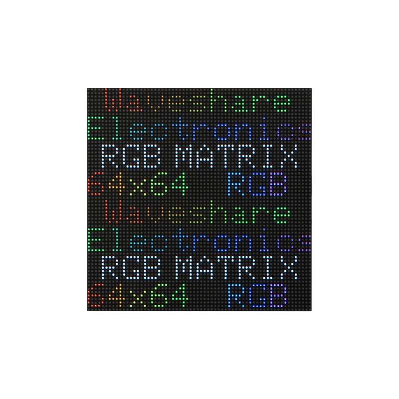 RGB Full-color LED Matrix Panel, 2mm Pitch, 64×64 Pixels, Adjustable Brightness, GOB Version (WS-33838)