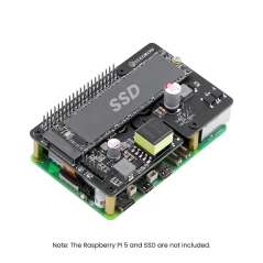 Pi Power M.2 NVMe & PoE+ Hat for Raspberry Pi 5, Support M.2 NVMe SSDs 2230/2242/2260/2280 (ER-MRA01305D)