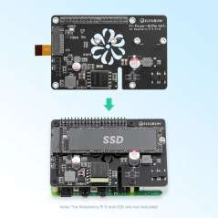 Pi Power M.2 NVMe & PoE+ Hat for Raspberry Pi 5, Support M.2 NVMe SSDs 2230/2242/2260/2280 (ER-MRA01305D)