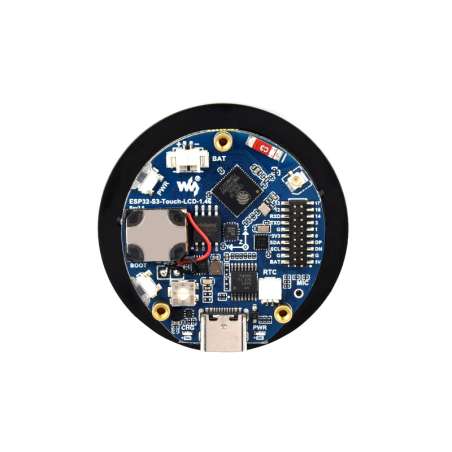 ESP32-S3 1.46inch Round Display Dev.Board, 412×412, WiFi & BT, Accelerometer, Gyroscope, Speaker, Microphone, (WS-33837)