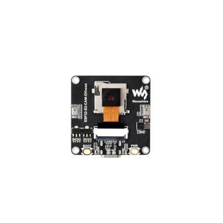 ESP32-S3 AIoT Camera Dev.Board, Audio, External Display, Image Capture & Recognition, AI Speech (WS-33699) OV5640