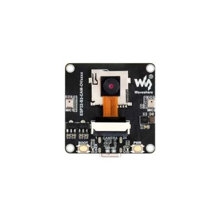 ESP32-S3 AIoT Camera Dev.Board, Audio, External Display, Image Capture & Recognition, AI Speech (WS-33701) GC0308