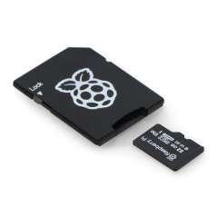 Raspberry microSD 32GB 100MB/s Class A2 memory card with Raspberry Pi OS  with adapter and case