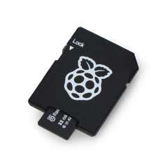 Raspberry microSD 32GB 100MB/s Class A2 memory card with Raspberry Pi OS  with adapter and case