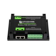 Industrial 8-Ch Ethernet Digital Input/Output Module, Modbus RTU / TCP, PoE Protection Circuits (WS-33917)