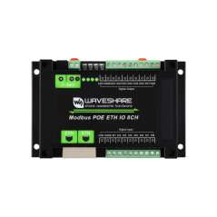 Industrial 8-Ch Ethernet Digital Input/Output Module, Modbus RTU / TCP, PoE Protection Circuits (WS-33917)