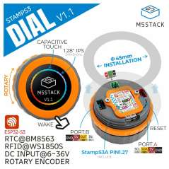 M5Stack Dial v1.1 - ESP32-S3 Smart Rotary Knob with 1.28" Round Touch Screen (M5-K130-V11)
