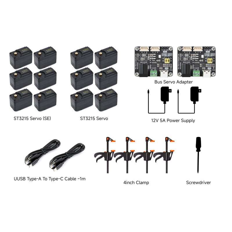 SO-ARM101 Open-Source 6-Axis Robotic Arm, No-3DP Parts Kit-EU (WS-33395)