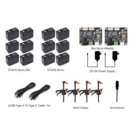 SO-ARM101 Open-Source 6-Axis Robotic Arm, No-3DP Parts Kit-EU (WS-33395)