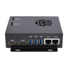 Dual Gigabit Ethernet Mini-Computer Based on Raspberry Pi Compute Module 4 (NOT Included) Case, Cooling Fan (WS-20225)
