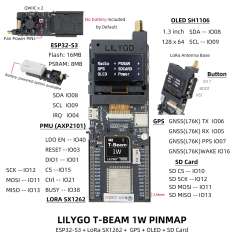 T-Beam 1W (H768) ESP32, LORA SX1262, 1.3 OLED,  GPS, SD Card , WIFI, BT5