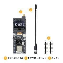 T-Beam 1W (H768) ESP32, LORA SX1262, 1.3 OLED,  GPS, SD Card , WIFI, BT5