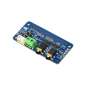 DA7212 I2S Audio Board Raspberry Pi, Stereo Encoding/Decoding, Dual Microphones (WS-34213)