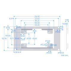 HomeRack 7inch DSI Display Mounting Panel, 3U Mounting, Compatible With Raspberry Pi 7inch Touch Displays (WS-34390)