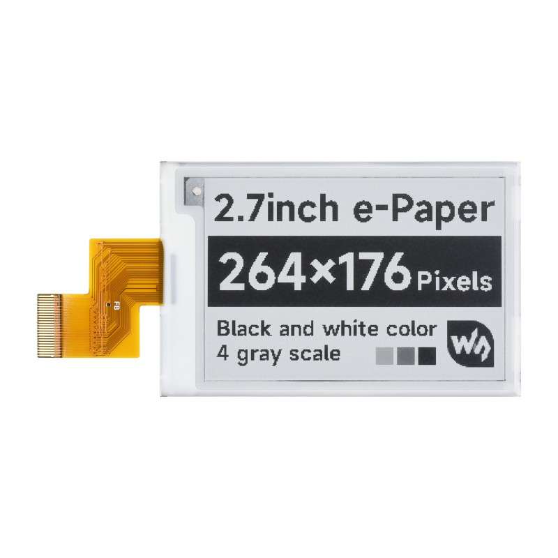 264x176, 2.7inch E-Ink raw display , SPI interface, without PCB (WS-13378)