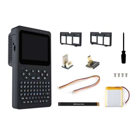 Portable Handheld Linux Terminal With 3.5inch Touch Display, 640×480 Raspberry Pi 4B/5 (WS-34032) incl.Lithium Batt