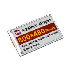 4.26inch E-Paper Display (G), 800×480 Red/Yellow/Black/White, SPI , Raspberry Pi 40PIN GPIO Header (WS-34061)