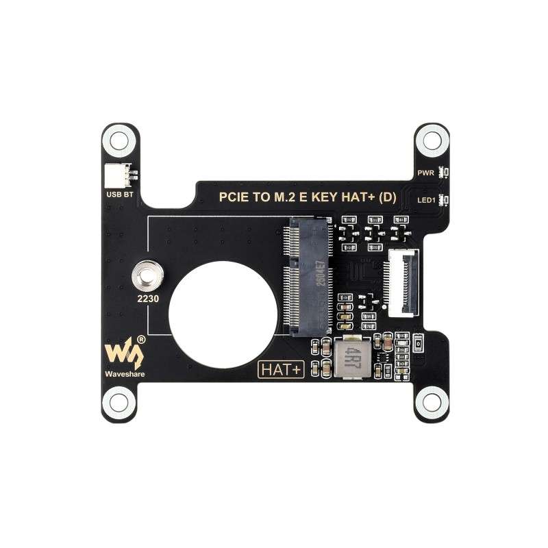 PCIe To M.2 E KEY HAT (D) For Raspberry Pi 5, for Various NGFF (M.2 E KEY) Wireless NIC, USB/BT Connection (WS-33828)