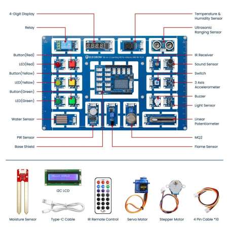 26-in-1 Learning Kit for Arduino UNO R4 with 26 lessons, Support WiFi and BLE (ER-SEA00904D)