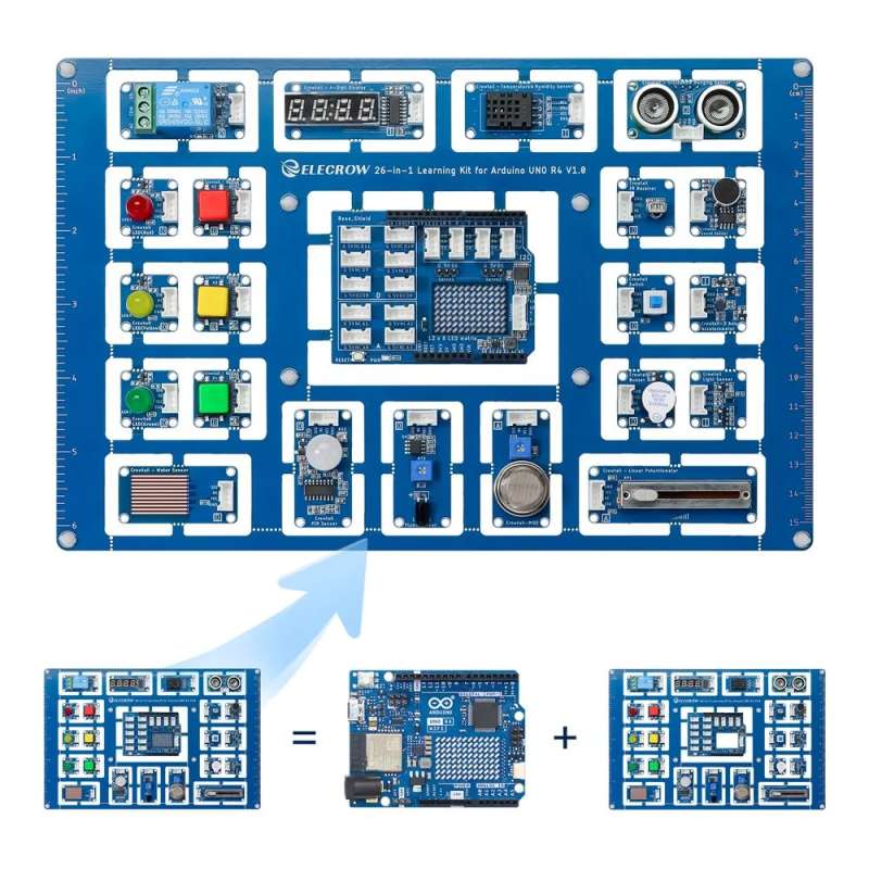 26-in-1 Learning Kit for Arduino UNO R4 with 26 lessons, Support WiFi and BLE (ER-SEA00904D)