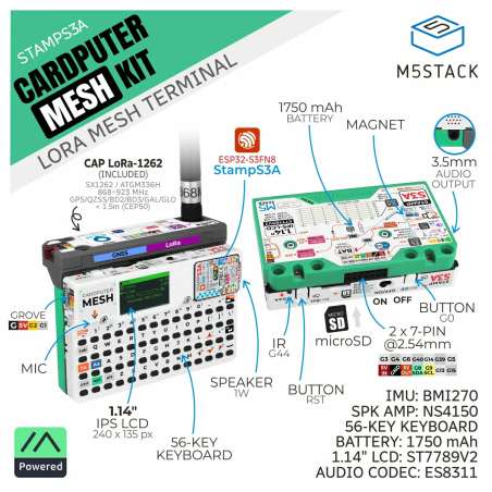 Cardputer Mesh Kit for Meshtastic ESP32-S3  (M5-K152)